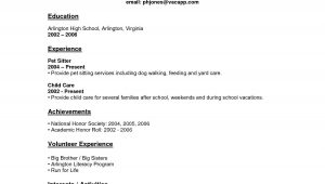 Resume Sample with No Experience High School Resume Examples with No Job Experience – Resume Templates Job …