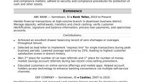 Resume Samples for Bank Teller Positions Bank Teller Resume Sample Monster.com
