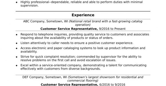 Resume Samples for Customer Service Skills Customer Service Representative Resume Sample Monster.com