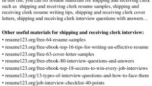 Resume Samples for Shipping and Receiving Clerk top 8 Shipping and Receiving Clerk Resume Samples