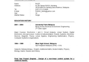 Resume Template for Fresh Graduate Malaysia Fresh Graduate Resume Sample Pdf Electronics Electrical …
