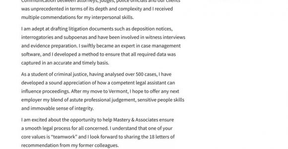 Sample Cover Letter for Legal assistant Resume Legal assistant Cover Letter Examples & Expert Tips [free]