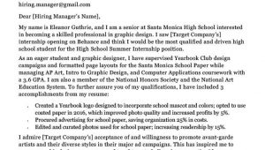 Sample Cover Letter for Resume for High School Student High School Student Cover Letter Sample & Guide
