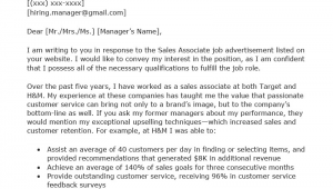 Sample Cover Letter for Resume Retail Sales Retail Sales associate Cover Letter Example & Tips