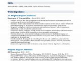 Sample Federal Resume Program Support assistant Program Support assistant Resume Samples