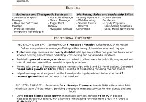 Sample Massage therapist Resume Entry Level Massage therapist Resume Monster.com