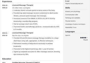 Sample Massage therapist Resume Entry Level Massage therapist Resumeâsample & 25lancarrezekiq Writing Tips