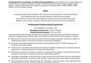 Sample Mortgage Underwriter Cover Letter for Resume Mortgage Underwriter Resume Sample Monster.com