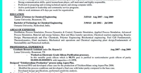 Sample Objectives Of Resume for Engineering Awesome Successful Objectives In Chemical Engineering Resume …