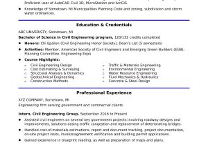 Sample Objectives Of Resume for Engineering Entry-level Civil Engineering Resume Monster.com