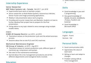 Sample Objectives Of Resume for Engineering Mechatronics Engineer Resume Sample 2022 Writing Tips – Resumekraft