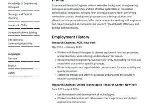 Sample Objectives Of Resume for Engineering Research Engineer Resume Example & Writing Guide Â· Resume.io