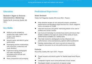 Sample Of A Church Musician Resume Music Resume Examples In 2022 – Resumebuilder.com