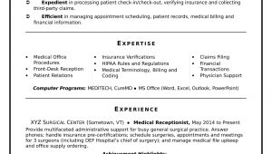 Sample Of Medical Office assistant Resume Medical Receptionist Resume Sample Monster.com
