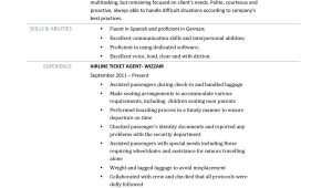 Sample Resume for Airline Ticketing Agent Airline Ticket Agent Resume Template 2017