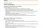 Sample Resume for Apartment Maintenance Worker Apartment Maintenance Technician Resume Samples