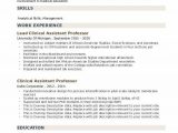 Sample Resume for assistant Professor Management Clinical assistant Professor Resume Samples