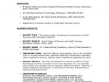 Sample Resume for B Pharmacy Freshers Pdf Simple Resume format for Pharmacist