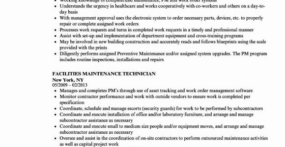 Sample Resume for Building Maintenance Worker Maintenance Job Description Resume Luxury Facilities Maintenance …