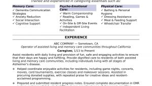 Sample Resume for Caregiver Position Elderly Caregiver Resume Sample Monster.com