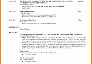 Sample Resume for Computer Science Fresh Graduate Pdf Entry Level Computer Science Resume Elegant 8 Cv Sample for Fresh …