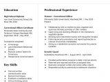 Sample Resume for Correctional Officer with No Experience Correctional Officer Resume Examples – Resumebuilder.com