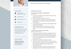 Sample Resume for Cruise Ship Nurse Free Free Cruise Ship Security Officer Resume Template – Word …