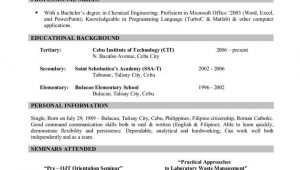 Sample Resume for Ece Fresh Graduate Sle Resume for Fresh Graduate Ece Gallery Certificate