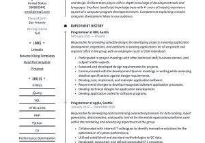 Sample Resume for Entry Level Sas Programmer Programmer Resume & Writing Guide  20 Templates Pdf