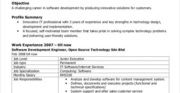 Sample Resume for Experienced software Engineer Free 13 Sample software Engineer Resume Templates In Ms