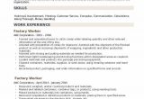 Sample Resume for Factory Worker Philippines Factory Worker Resume Samples