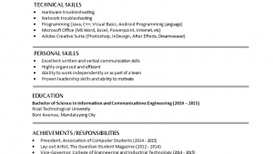 Sample Resume for Fresh Graduate without Work Experience Resume Fresh Graduate without Work Experience