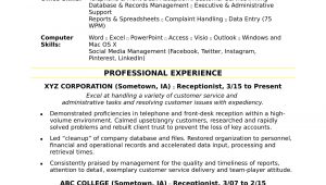 Sample Resume for Front Office Receptionist Receptionist Resume Sample Monster.com