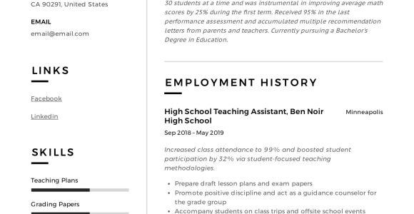 Sample Resume for Graduate Teaching assistant In Graduate School Teaching assistant Resume & Writing Guide  12 Templates Pdf