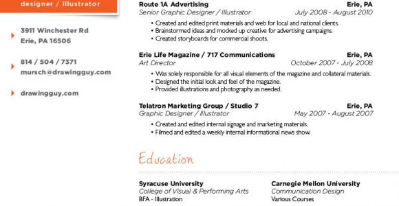Sample Resume for Graphic Designer Fresher Resume – Michael Mursch Erie Pa Graphic Design Web Design …