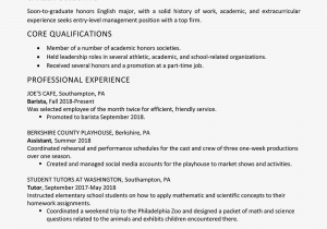 Sample Resume for Highschool Graduate with Little Experience High School Graduate Resume Example Work Experience