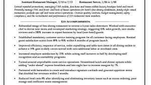 Sample Resume for Hotel and Restaurant Management Restaurant Manager Resume Sample Monster.com
