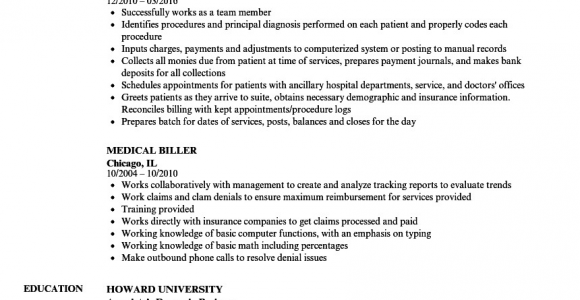 Sample Resume for Medical Billing and Coding Student Medical Billing Resumes Examples Free Resume Templates