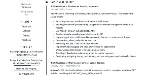 Sample Resume for Net Developer Using Entity Framework Net Developer Resume & Writing Guide  17 Templates 2022