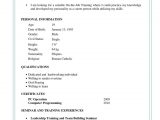 Sample Resume for Ojt Hrm Students Resume format for Hrm Ojt Students