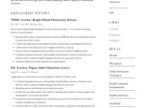 Sample Resume for Online English Teacher Esl Teacher Resume Example