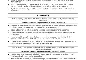 Sample Resume for Patient Access Representative Customer Service Representative Resume Sample Monster.com