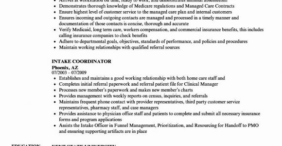 Sample Resume for Patient Service Representative Patient Care Coordinator Job Description Resume Inspirational …