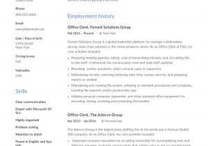 Sample Resume for Post Office Job Office Clerk Resume & Guide  12 Samples Pdf 2020