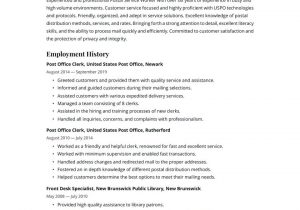Sample Resume for Post Office Job Postal Service Worker Resume Examples & Writing Tips 2021 (free Guide)