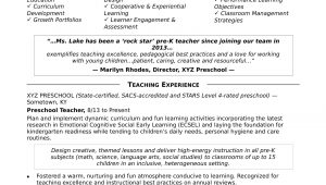 Sample Resume for Preschool Teacher Aide Preschool Teacher Resume Sample Monster.com