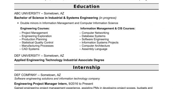 Sample Resume for Project Manager In Manufacturing Entry-level Project Manager Resume for Engineers Monster.com