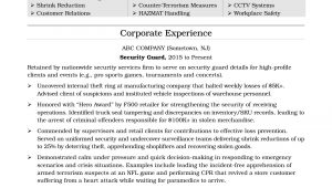 Sample Resume for Security Officer In India Security Guard Resume Sample Monster.com