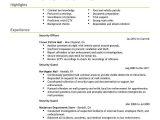 Sample Resume for Security Officer Position Security Guard Cv Objective October 2021