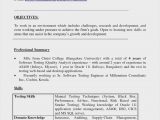 Sample Resume for Selenium 1 Year Experience Testing Resume Sample – Good Resume Examples